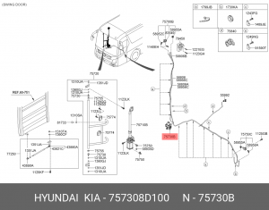 Клапан открывания двери UNIVERSE DASCO АНАЛОГ!!! Корея 757308D100 HYUNDAI KIA