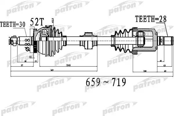 ШРУС наружный HYUNDAI Santa Fe (06-) комплект PATRON PDS0523 PATRON