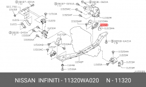 ПОДУШКА ДВИГАТЕЛЯ  11320-WA020 11320WA020 NISSAN