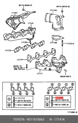 шпилька выпускного коллектора!\ Toyota 90116-10063 TOYOTA