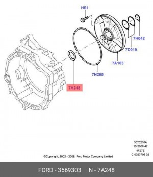 Сальник FORD Focus насоса масляного OE 3 569 303 FORD