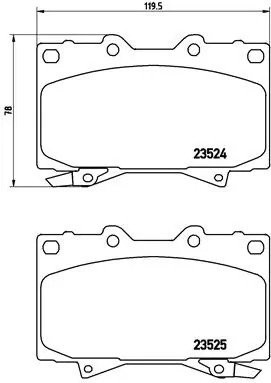 P83048 707 04=FDB1456=224548 !колодки дисковые п.\ Toyota Land Cruiser 100 4.7i  P83048 BREMBO