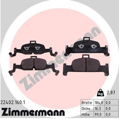 колодки дисковые !перед. 252x99x16  Audi A4/A5/Q5 224021601 ZIMMERMANN