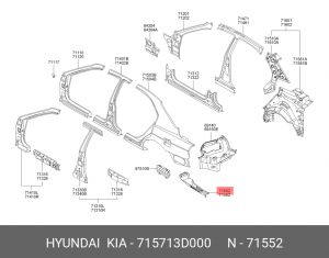 Кронштейн HYUNDAI Sonata (01-04) фонарей задних левый OE 715713D000 HYUNDAI KIA