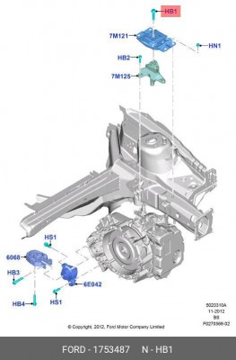 БОЛТ M14 X 55MM 1753487 1 753 487 FORD