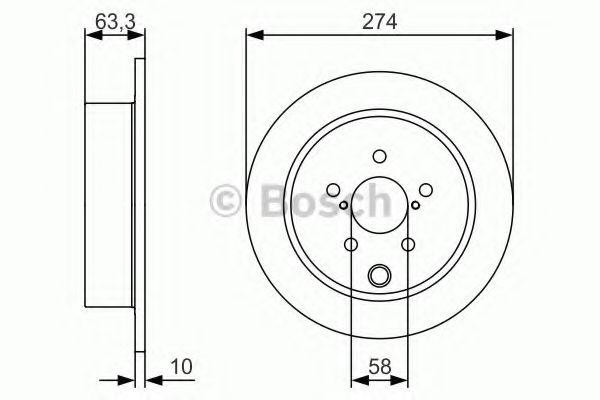 Диск тормозной SUBARU Forester (12-),Impreza (11-) задний (1шт.) BOSCH 0986479634 BOSCH