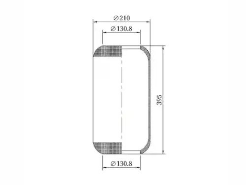 Пневморессора Premium без стакана и крышки (чулок) 644N 210/390 Volvo/BPW/MAN/MB 090030125 SONDER