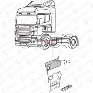 накладка подножки! левая вертикальная\Scania P/R-Series CP/CT/CR SCR237 COVIND