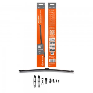 Щетка стеклоочистителя задняя бескаркасная 375мм (15) 8 адаптеров AWB-R-375 AIRLINE