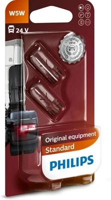 Лампа 24V W5W T10W W2.1x9.5d блистер (2шт.) PHILIPS 13961B2 PHILIPS