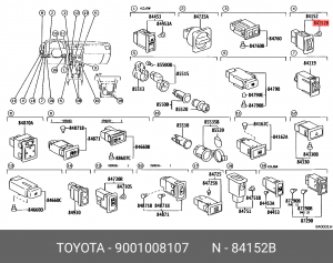 лампа подсветки приборов!\Toyota, Lexus 90010-08107 TOYOTA