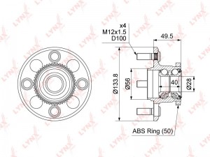 к-кт подшипника ступицы зад.!\ Honda Civic 1.3/1.5/1.6 95-00 WH-1157 LYNXAUTO