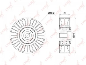 Ролик обводной приводного ремня PB-7173 LYNXAUTO