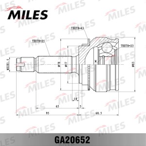 ШРУС наружный MITSUBISHI LANCER IX 1.8GDIT 03-07 (с ABS) (GSP 839114) GA20652 GA20652 MILES