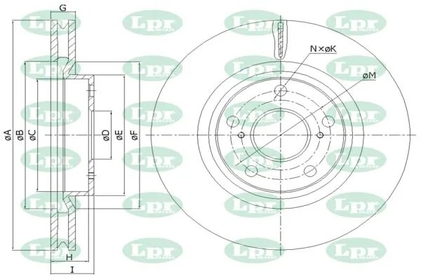 Диск тормозной передний TOYOTA RAV4 III, AURIS E15 T2032V T2032V LPR
