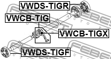 МУФТА КАРДАНА подходит для AUDI A3/A3 Sportback (8P) 2003-2013 VWDS-TIGF VWDS-TIGF FEBEST