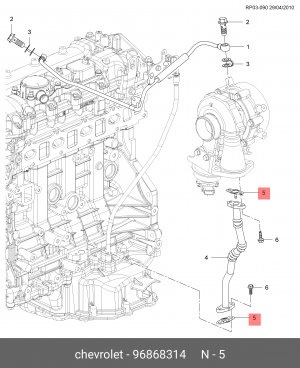 Прокладка OPEL Antara турбокомпрессора OE 96868314 GENERAL MOTORS