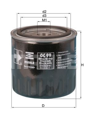 Фильтр масляный OC 99 MAHLE KNECHT