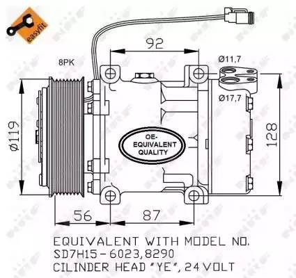 Компрессор SCANIA P,G,R,T series (04-) кондиционера NRF 32703 NRF