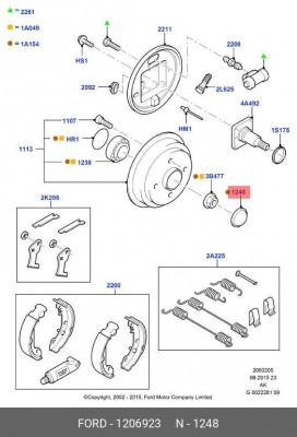 колпачок гайки ступицы заднего колеса!\ Ford Focus 98-05 1 206 923 FORD