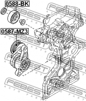 Ролик натяжной 0587-MZ3 0587-MZ3 FEBEST