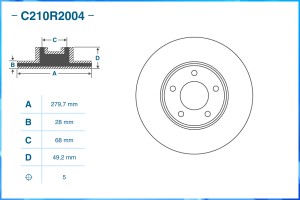 Тормозной диск передний C210R2004 C210R2004 CWORKS
