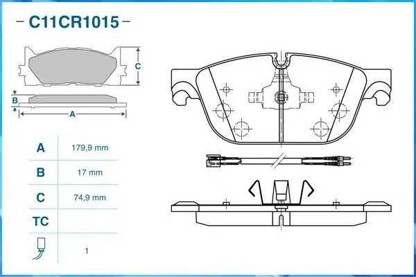 Тормозные колодки передние Low Metallic C11CR1015 C11CR1015 CWORKS