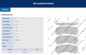 Колодки задние NISSAN PATROL 00-10 SP4157 SP4157 SANGSIN