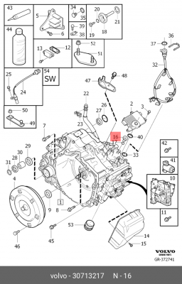 Пробка сливная VOLVO S60,S80,XC70,XC90 картера масляного АКПП OE 30713217 VOLVO