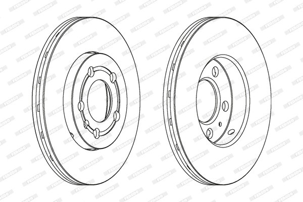 Торм.диск пер.вент.[256x22] 5 отв.  2шт DDF927C FERODO
