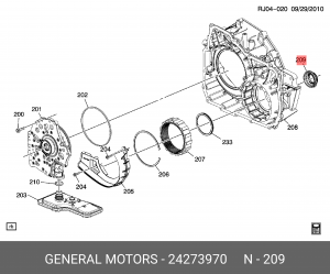 Сальник привода коробки для CHEVROLET Cruze GENERAL MOTORS 24273970 24273970 GENERAL MOTORS