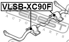 Втулка стабилизатора передняя d23.7 VOLVO XC90 2003-2014 VLSB-XC90F VLSB-XC90F FEBEST