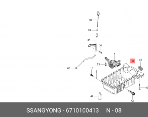 Картер SSANGYONG Actyon (10-) (D20F) масляный OE 6710100413 SSANG YONG