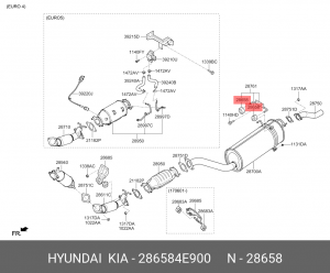 ПОДВЕСНОЙ ЭЛЕМЕНТ ВЫХЛОПНОЙ ТРУБЫ HYUNDAI/KIA 286584E900 HYUNDAI KIA