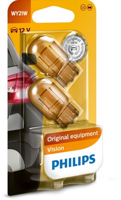 Лампа 12V WY21W W3x16d желтая блистер (2шт.) Yellow PHILIPS 12071B2 PHILIPS