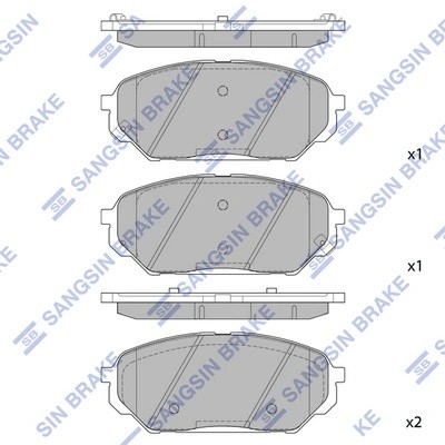 Колодки тормозные HYUNDAI ix55 KIA Sportage (12-) передние (4шт.) SANGSIN SP1203 SANGSIN