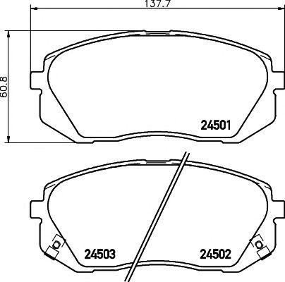 Колодки тормозные KIA Carens (06-),Sportage (08-) передние (4шт.) (Словакия) 2450101 TEXTAR
