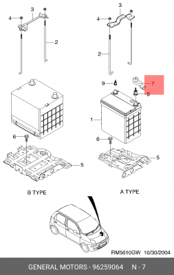 96259064 Клемма АКБ МАТИЗ( ) 96259064 DAEWOO