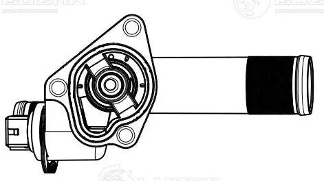 Термостат для а/м Renault Duster (15-) 1.5d [K9K] (с корпусом и 2-х конт. датчик LT0925 LUZAR