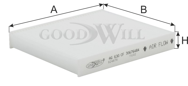 Фильтр салона AG630CF AG 630 CF GOODWILL