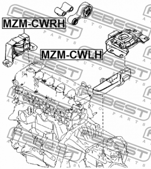 Опора двигателя левая MAZDA 3 BL 2009-2013 MZM-CWLH MZM-CWLH FEBEST