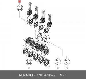 вкладыши шатунные к-т на 4цил.! \ Renault Trafic II Phase 2 ET 3 09> 7701478679 RENAULT
