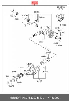 Редуктор заднего моста HYUNDAI Porter 2 (09-) OE 530004F400 HYUNDAI KIA