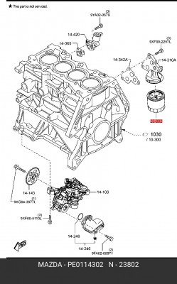 ФИЛЬТР МАСЛЯНЫЙ PE0114302 MAZDA