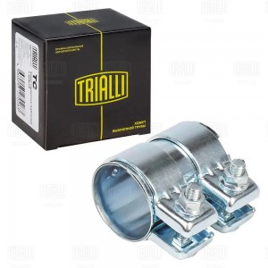 Хомут глушителя трубчатый с муфтой D51 мм L80 мм оцинк. сталь TC 51 Z TC51Z TRIALLI