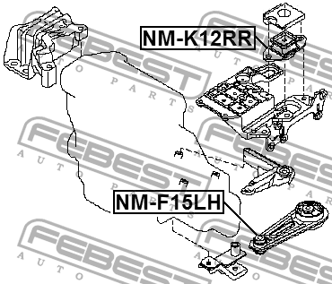 Опора двигателя левая NM-F15LH NM-F15LH FEBEST