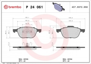 Колодки тормозные P24061 P24061 BREMBO