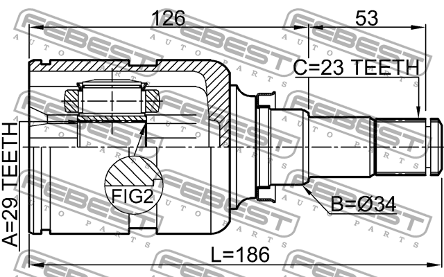 ШРУС внутренний TOYOTA COROLLA/MATRIX (NAP) ZZE13# 2002-2008 0111-ZZE132U 0111-ZZE132U FEBEST