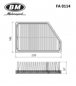 Фильтр воздушный ssang yong new actyon, korando FA0114 FA0114 BM MOTORSPORT