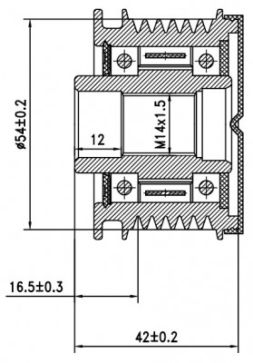 Шкив с обгонной муфтой генер. для а/м Jeep Grand Cherokee IV (10-) 3.0D (SGP 011 SGP 0119 START VOLT